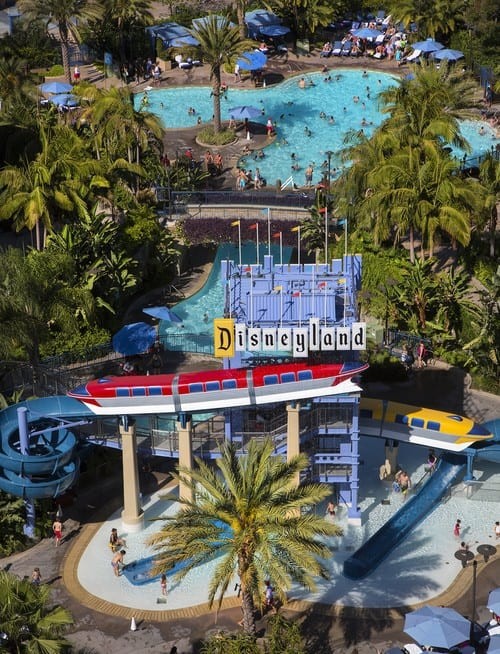 Disneyland Resort Hotel aerial view of pool
