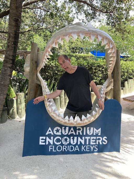 Caught by a shark at Aquarium Encounters, Florida Keys