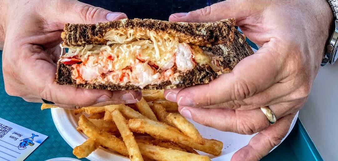 Lobster Reuben sandwich at Key Fisheries - key West restaurant