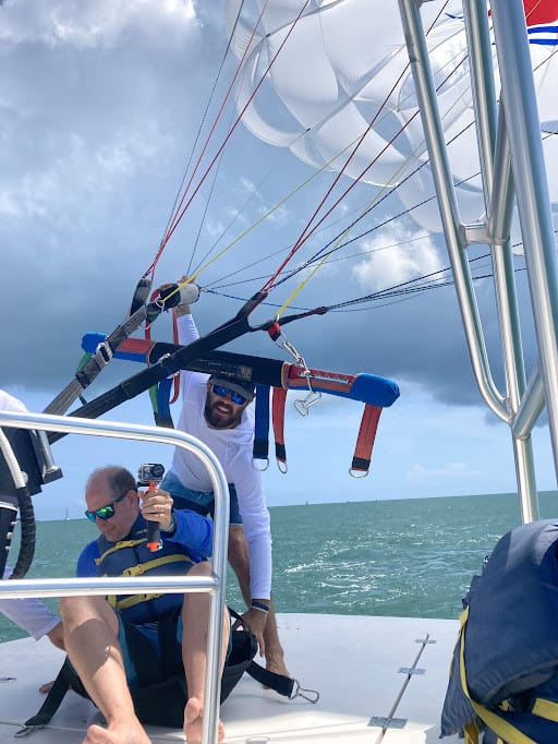 Getting ready to parasail in the Florida Keys!