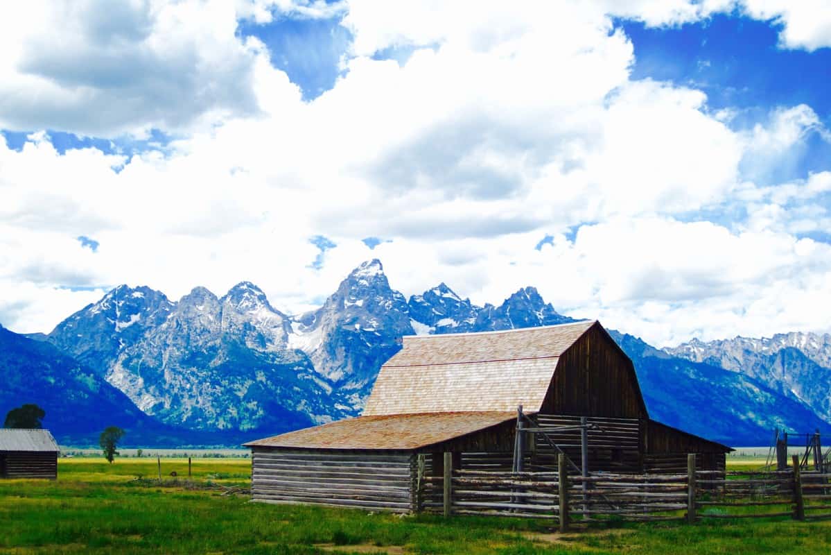 Mormon Row Barn with the Grand Tetons in the background.