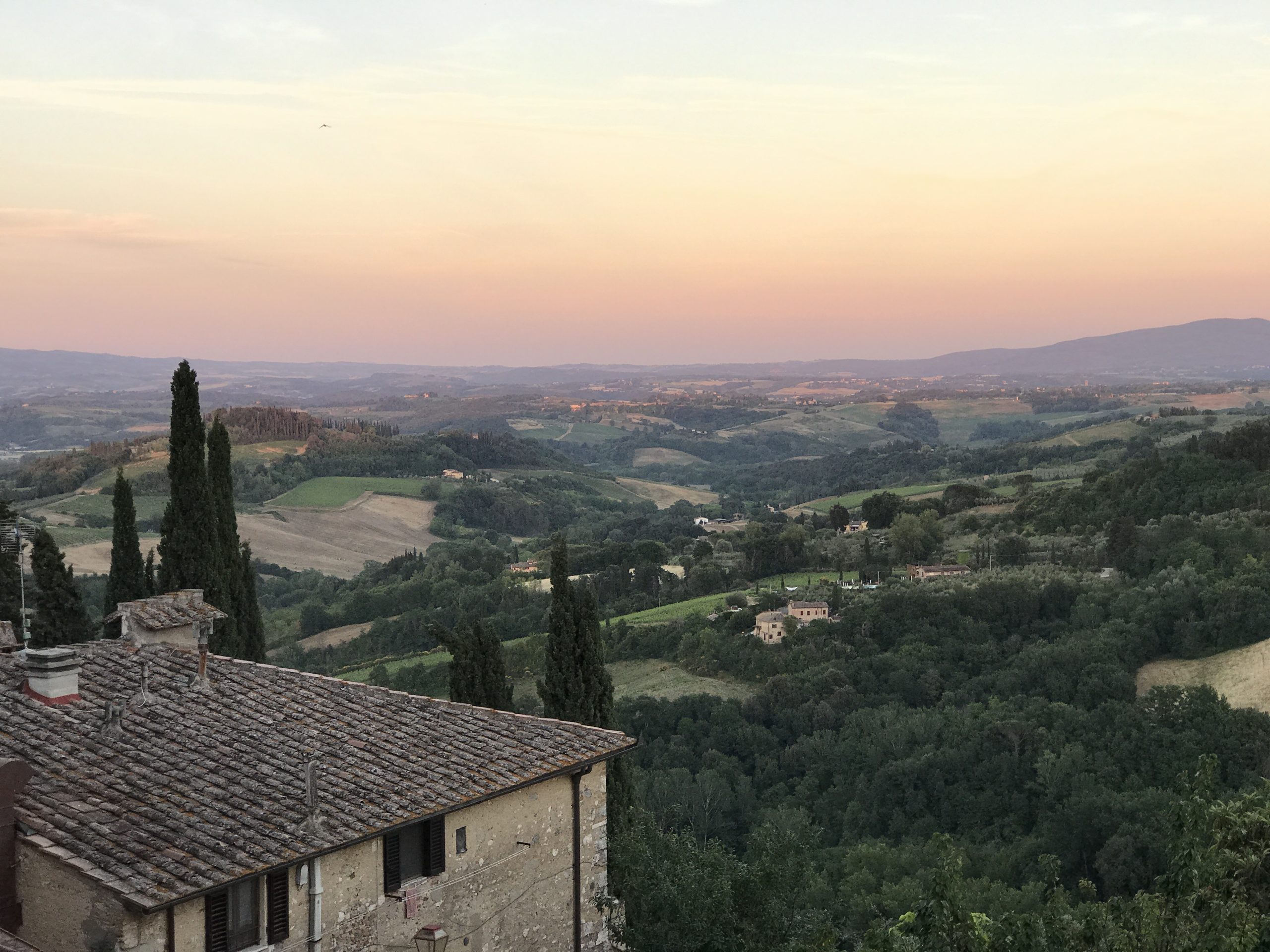 Tuscan countryside view San Gimignano