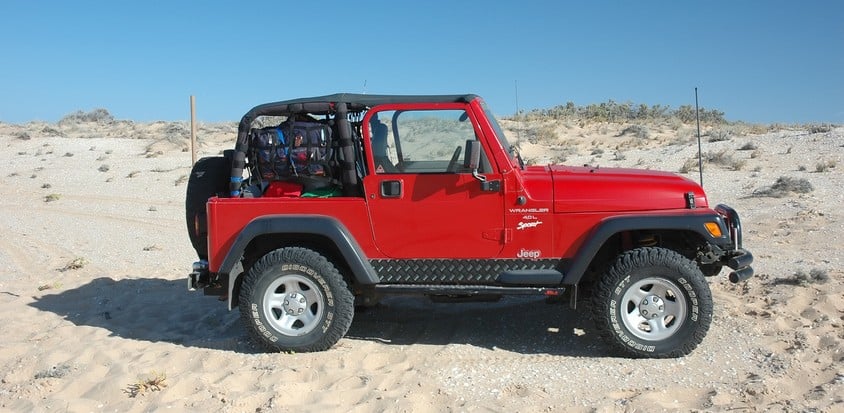 Jeep Wrangler beach