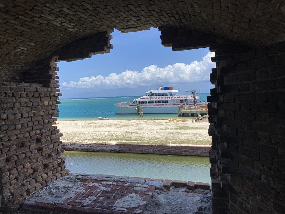 View of the Yankee Freedom from inside Fort Jefferson