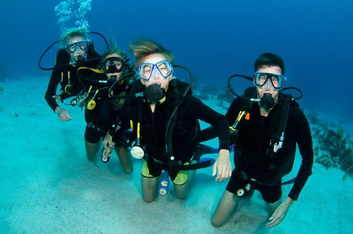 scuba diving family